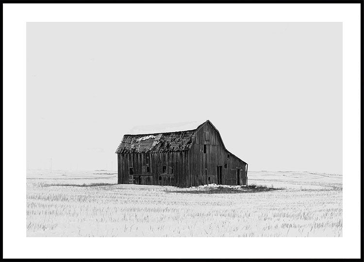 Farm Barn in Winter Plakat