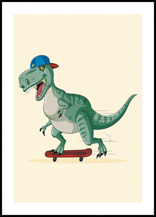 T-Rex Skateboarding Plakat