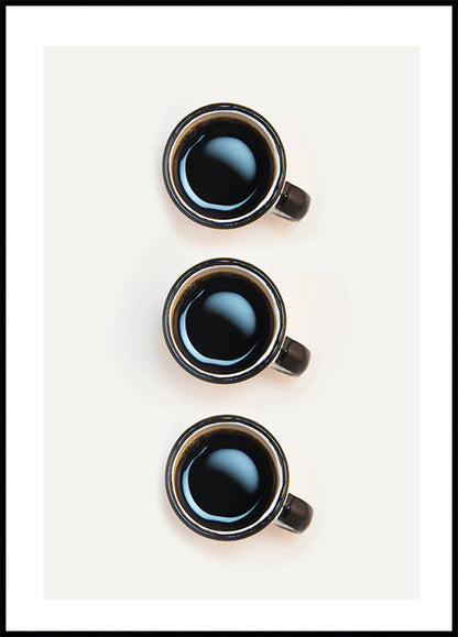 Three Cups Of Coffee Plakat