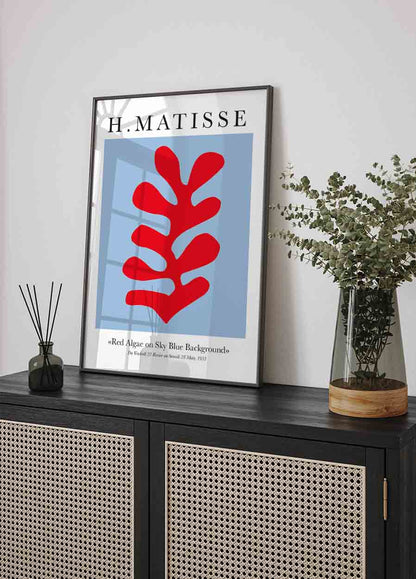 H. Matisse Red Algae on Sky Blue Background Plakat