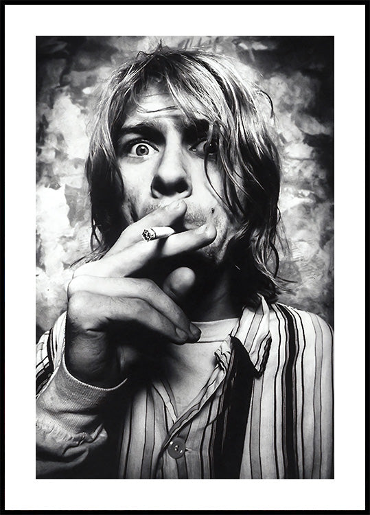 Kurt Cobain Smokes a Cigarette Plakat