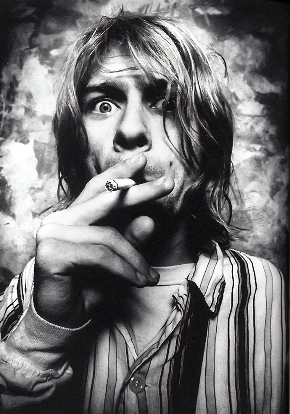 Kurt Cobain Smokes a Cigarette Plakat