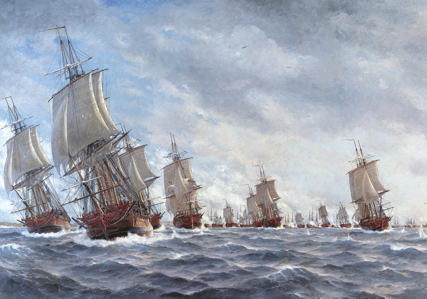 Naval Battle By Jacob Hagg Plakat