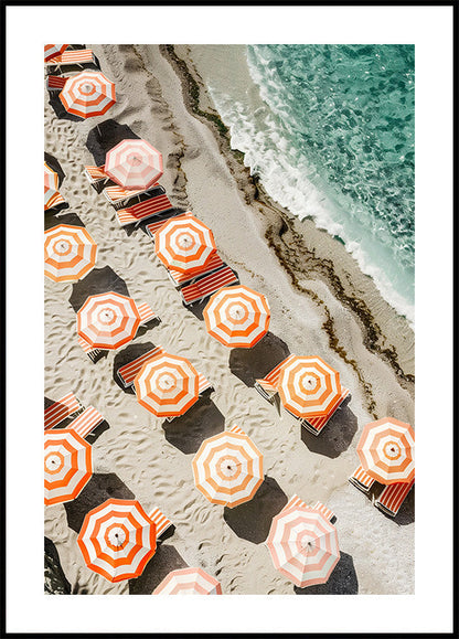 Orange Beach Umbrellas Plakat