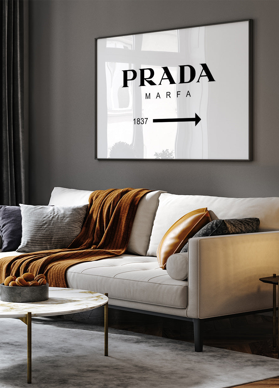 Prada Marfa Hvit Plakat