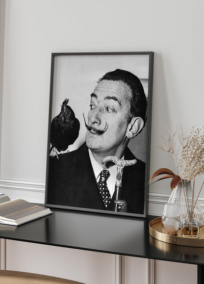 Salvador Dali with Rooster Plakat