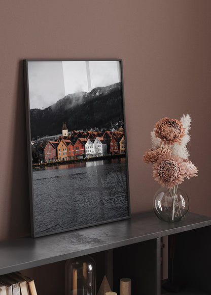 View Of Bryggen, Norway Portrait Plakat