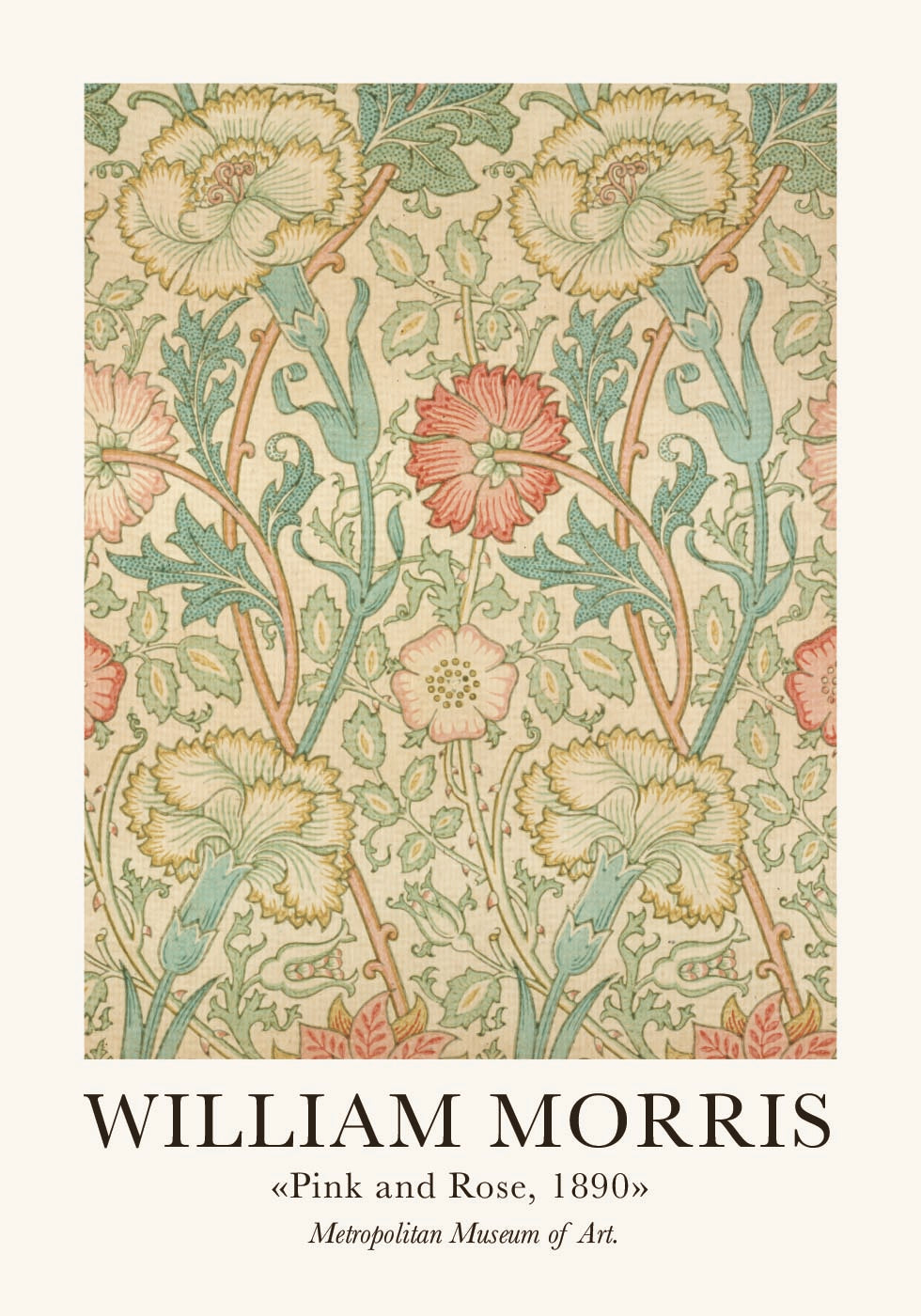 W. Morris & Co Pink and Rose Plakat