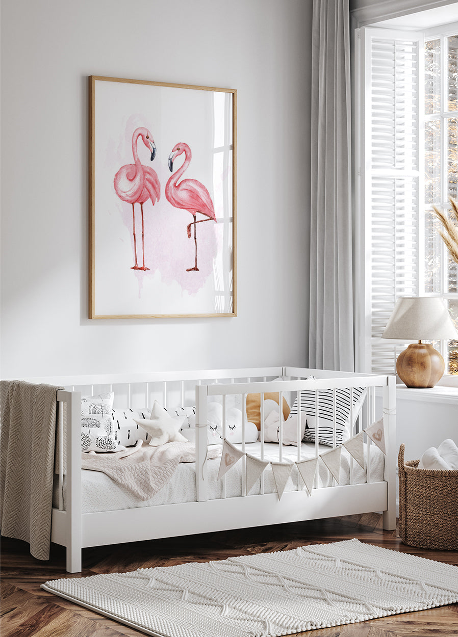 Watercolor Flamingos Plakat