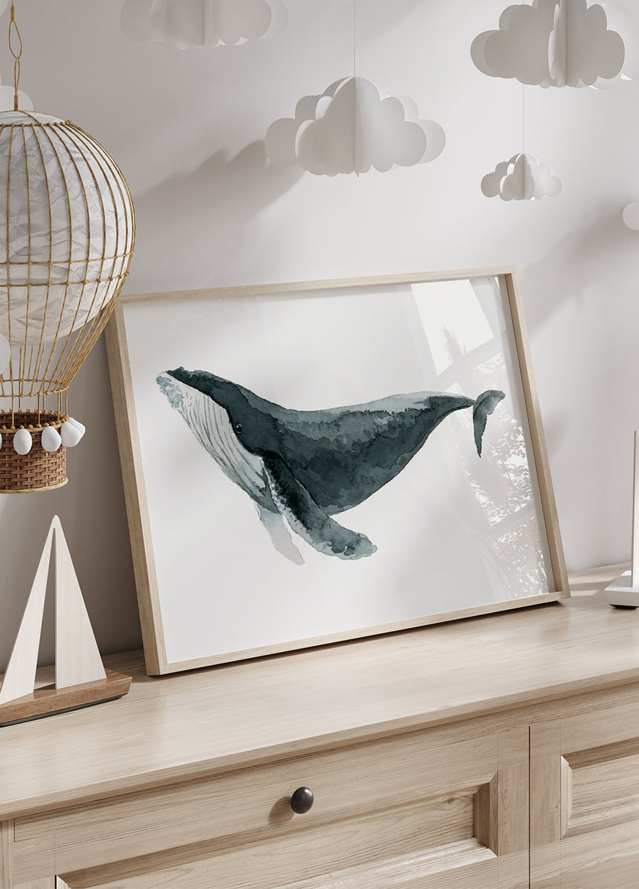 Watercolor Whale Plakat