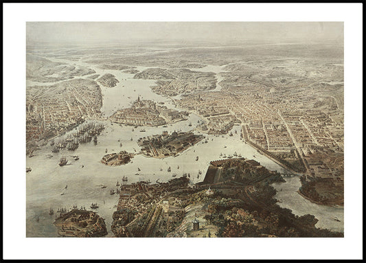 Fogelvue Over Stockholm 1860 Plakat