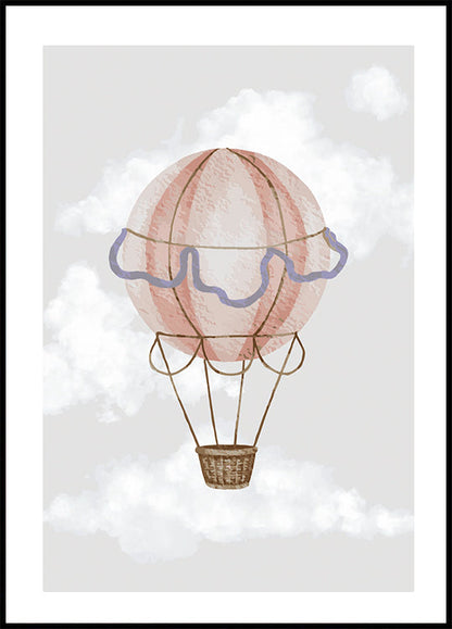 Watercolor Hot Air Balloon Plakat