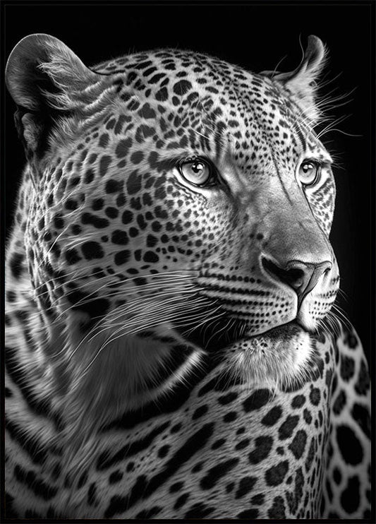 Black White Leopard Poster